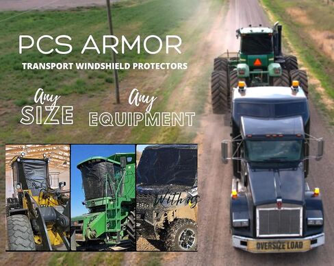WINDROWER - SWATHER - TRANSPORT WINDSHIELD PROTECTOR 58.5L X 104W EASY INSTALL UNIVERSAL FIT WATER RESISTANT HEAVY SEWN IN LOOPS in Saudi Arabia
