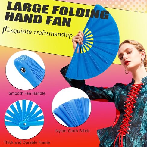 10Pcs Folding Hand Fans Bulk, Mix Color Classic Style Decorative Handheld for Line Dancing, Popping Clacking Fans for Wedding Party Dance Enthusiasts in Saudi Arabia