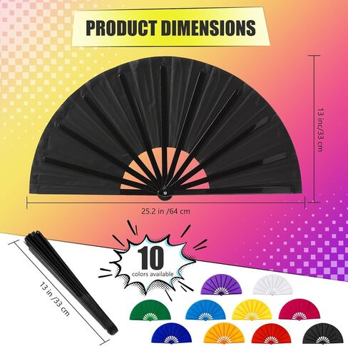 10Pcs Folding Hand Fans Bulk, Mix Color Classic Style Decorative Handheld for Line Dancing, Popping Clacking Fans for Wedding Party Dance Enthusiasts in Saudi Arabia