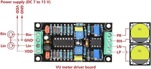 Garosa VU Meter Driver Board, Dual Channel 500uA Audio Level Meter Driver Module with Low Power Consumption, for Audio Systems and DB Level in Saudi Arabia