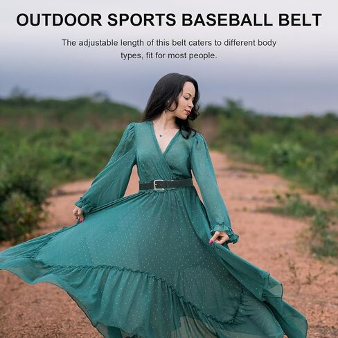 Zerodeko Baseball Belt for Men Softball Sports Belt Elastic Synthetic Leather Adjustable Dark Green Suitable for Baseball and Softball Pants in Saudi Arabia