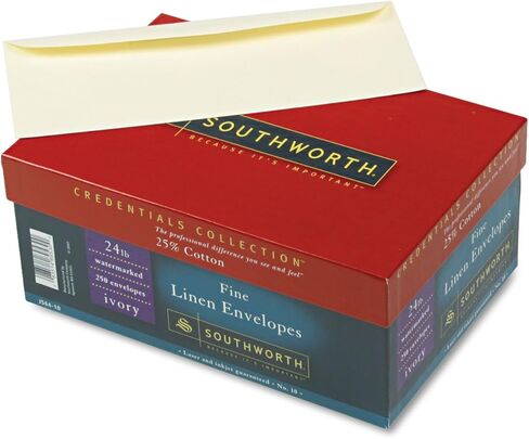 Southworth J56410 25% Cotton #10 Envelope Ivory 24 lbs. Linen 250/Box FSC in Saudi Arabia