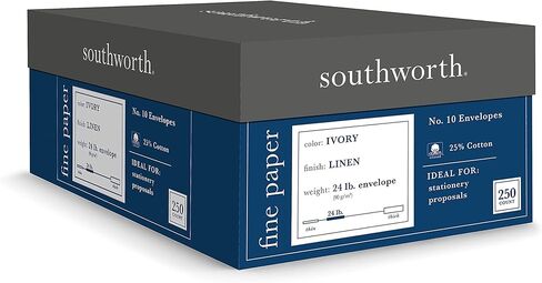 Southworth J56410 25% Cotton #10 Envelope Ivory 24 lbs. Linen 250/Box FSC in Saudi Arabia