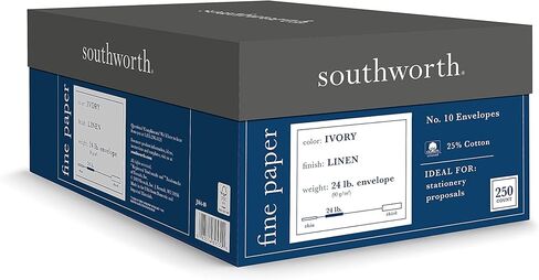 Southworth J56410 25% Cotton #10 Envelope Ivory 24 lbs. Linen 250/Box FSC in Saudi Arabia