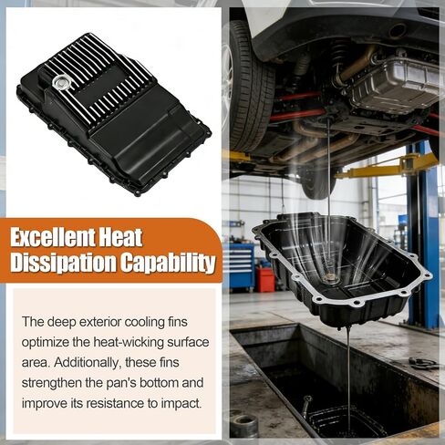 328053110 Heavy-Duty Cast Aluminum Deep 10R80 Transmission Pan (Brushed) Fit for Ford F150 Expedition Mustang Explorer Ranger Bronco 2017-2025 Fit for Lincoln Navigator 2018-2025 Replaces# 328053120 in Kuwait