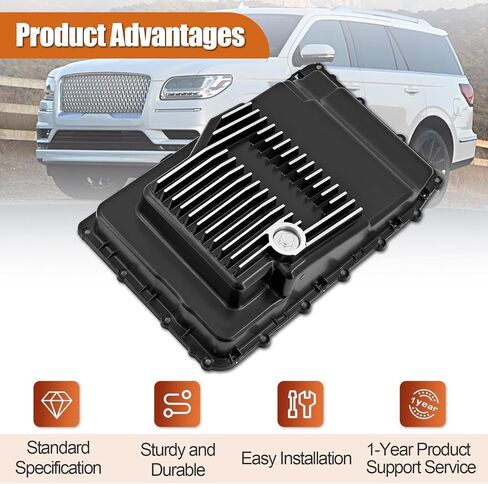 328053110 Heavy-Duty Cast Aluminum Deep 10R80 Transmission Pan (Brushed) Fit for Ford F150 Expedition Mustang Explorer Ranger Bronco 2017-2025 Fit for Lincoln Navigator 2018-2025 Replaces# 328053120 in Kuwait