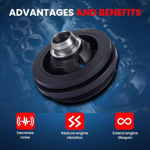 MOCA Engine Harmonic Balancer Compatible with 2009-2010 for Dodge Ram 1500 V8 5.7L, 2011-2020 for Ram 1500 V8 5.7L, 2009 for Chrysler Aspen V8 5.7L, 2011-2018 for Ram 3500 V8 5.7L in Saudi Arabia