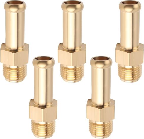 5PCS 3/8" Fuel Line Fittings,Leak-Proof Brass 3/8" Barb Fitting with 1/2-20 Male Threads for Hose Connector,Universal Fuel Line Connector for Automotive Repair & Equipment Use in Kuwait