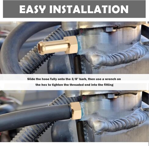 5PCS 3/8" Fuel Line Fittings,Leak-Proof Brass 3/8" Barb Fitting with 1/2-20 Male Threads for Hose Connector,Universal Fuel Line Connector for Automotive Repair & Equipment Use in Kuwait