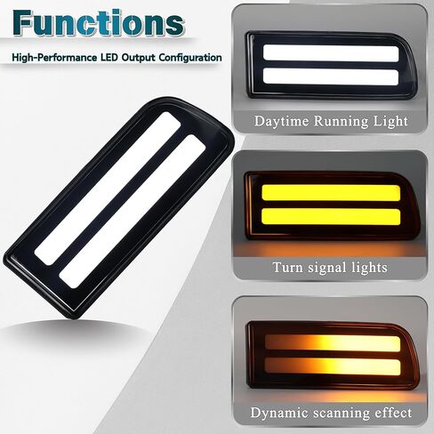 LED Front Bumper Side Marker Lights DRL Amber Sequential Turn Signal Lamps Fog Light Feature Kit for Toyota 4Runner 1999-2002 Replacement OEM TO2530133 TO2531133 | 81520-35250 81510-35260 in Saudi Arabia