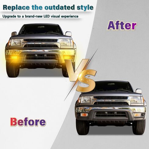 LED Front Bumper Side Marker Lights DRL Amber Sequential Turn Signal Lamps Fog Light Feature Kit for Toyota 4Runner 1999-2002 Replacement OEM TO2530133 TO2531133 | 81520-35250 81510-35260 in Saudi Arabia