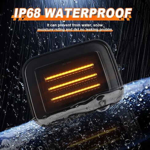 Front Corner Side Marker Lights for Hummer H2 2003-2009, H2 SUT 2005-2009, LED Headlight Side Marker Lamp with Amber Turn Signal,White Daytime Running Light DRL, Replaces# 15060530 15060529 in Kuwait