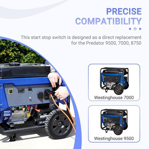 مفتاح إيقاف التشغيل متوافق مع المولدات العاكسة Harbour Freight Predator 9500، 7000، 8750، Westinghouse Gen6000 - مفتاح المحرك البديل لمولدات التشغيل الكهربائية (عبوة واحدة) in Saudi Arabia