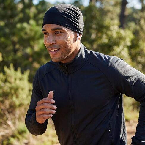 2 Pcs Cooling Skull Cap Helmet Liner Sweat Wicking Cycling Running Hat Beanie Multifunctional Sleep Hats Breathable Headwear Liner Cap for Men Women Black in Saudi Arabia