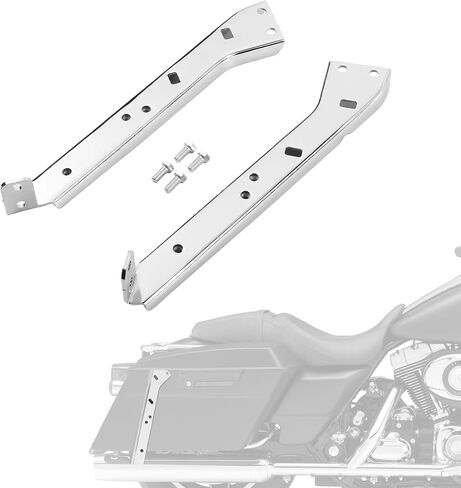 Chrome Saddlebag Rail Support Bracket Fits for Touring, Street Glide, Road King, Electra Glide, Road Glide, FLT, FLHT, FLHR, FLTR, FLHX 1985-2008 in Saudi Arabia