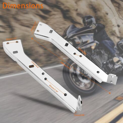 Chrome Saddlebag Rail Support Bracket Fits for Touring, Street Glide, Road King, Electra Glide, Road Glide, FLT, FLHT, FLHR, FLTR, FLHX 1985-2008 in Saudi Arabia