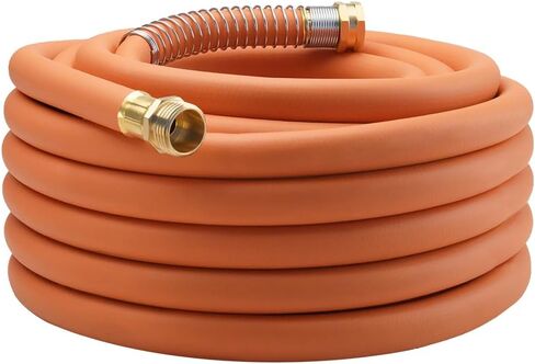 WiseFlow Garden Hose 75FT x 3/4", Heavy Duty Rubber Hose, Water Hose with Five Layered Braiding, Male Female Fittings, 1000PSI Burst, 300PSI Working (Black) in Kuwait
