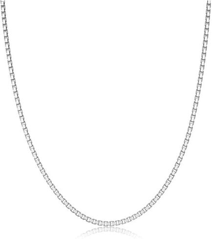 925 Sterling Silver Box Chain for Women 2/3/4/5mm Mens Sturdy Non-Fading Mens Silver Chain 16/18/20/22/24/26/30 Inches in Kuwait