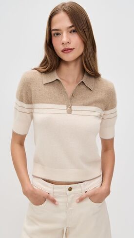 White & Warren Women's Cashmere Polo Top in Saudi Arabia