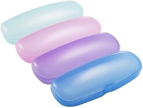 2 Pcs Transparent Plastic Eye Glasses Cases, Hard Reading Glasses Boxes Portable Storage Case Lightweight Sunglasses Holder Protector Travel Eyeglasses Organizer (Random Color) in Saudi Arabia