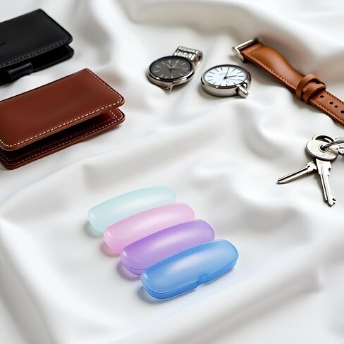 2 Pcs Transparent Plastic Eye Glasses Cases, Hard Reading Glasses Boxes Portable Storage Case Lightweight Sunglasses Holder Protector Travel Eyeglasses Organizer (Random Color) in Saudi Arabia