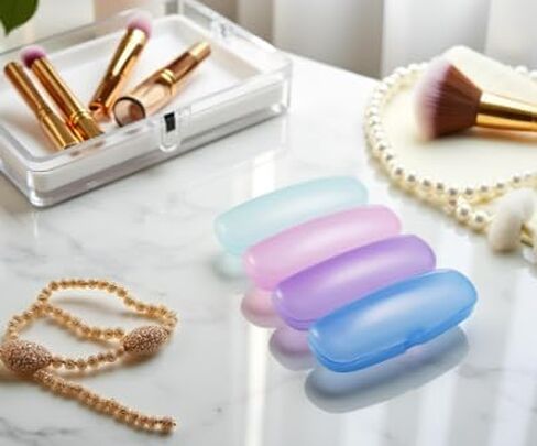 2 Pcs Transparent Plastic Eye Glasses Cases, Hard Reading Glasses Boxes Portable Storage Case Lightweight Sunglasses Holder Protector Travel Eyeglasses Organizer (Random Color) in Saudi Arabia