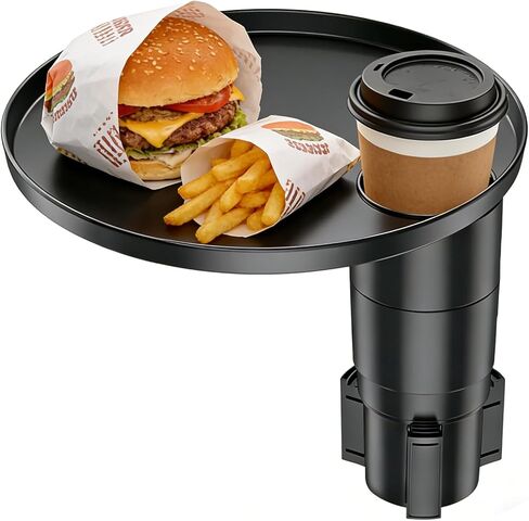 Car Tray 360° Rotating Cup Holder Table Organizer for Car Center Console Car Accessories Compatible with Most Vehicle in Saudi Arabia
