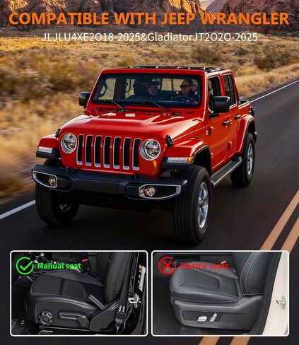 Front Door Storage Box for Jeep Wrangler JL JLU 4XE (2018-2025) & Gladiator JT (2020-2025) Accessories, 2PCS Metal Door Pockets Organizer Fits Manual Seats (Black) in Saudi Arabia