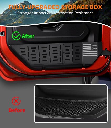 Front Door Storage Box for Jeep Wrangler JL JLU 4XE (2018-2025) & Gladiator JT (2020-2025) Accessories, 2PCS Metal Door Pockets Organizer Fits Manual Seats (Black) in Saudi Arabia