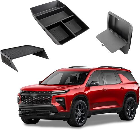 منظم وحدة التحكم المركزية متوافق مع ملحقات Chevy Traverse 2024-2026 وصينية حجرة المقسم وصندوق تخزين سفلي لوحدة التحكم وصينية إدراج مخفية لمسند الذراع (لا تناسب 2024 Traverse Limited) in Saudi Arabia