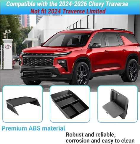 منظم وحدة التحكم المركزية متوافق مع ملحقات Chevy Traverse 2024-2026 وصينية حجرة المقسم وصندوق تخزين سفلي لوحدة التحكم وصينية إدراج مخفية لمسند الذراع (لا تناسب 2024 Traverse Limited) in Saudi Arabia