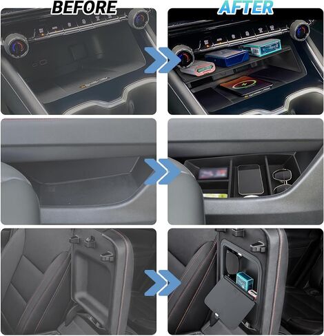 منظم وحدة التحكم المركزية متوافق مع ملحقات Chevy Traverse 2024-2026 وصينية حجرة المقسم وصندوق تخزين سفلي لوحدة التحكم وصينية إدراج مخفية لمسند الذراع (لا تناسب 2024 Traverse Limited) in Saudi Arabia