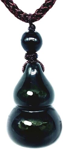 تميمة قلادة من Betterdecor Feng Shui Black Obsidian Wu Lou Hu Lu Gourd للصحة والحماية (مع حقيبة) in Kuwait