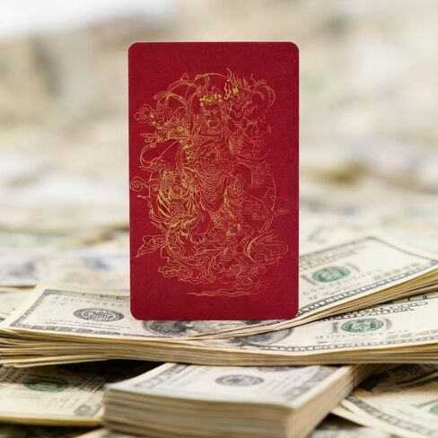 RCWG Chinese Feng Shui Amulet Card, Feng Shui Wealth Prosperity Talisman. Money Prosperity Chinese Good Luck Charms, Attracting Wealth, Money, and Business Partnerships in Kuwait