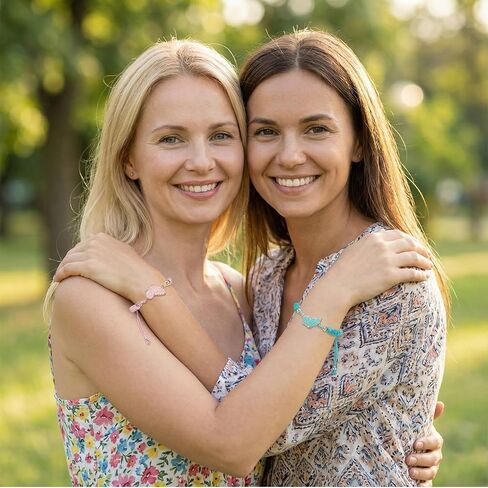 2PCS Butterfly Friendship Bracelets, Adjustable Matching Bracelets Cord for Valentine, Bff Bracelet for Friends, Couple, Butterfly Handmade Charm for Valentine's Gifts(Pink, Blue) in Kuwait