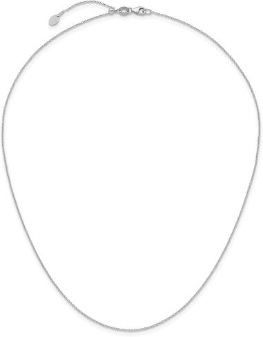 inBLISS 14k الذهب الأبيض الصلب 1.1 ملم قابل للتعديل سلسلة كابل قلادة للمعلقات والسحر (قابل للتعديل حتى 18 "أو 24") مجوهرات للنساء صنع في إيطاليا in Kuwait