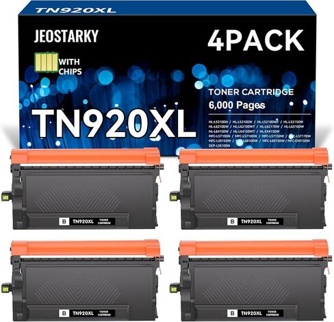 حبر TN920XL TN920 متوافق مع Brother TN-920 XL TN920XL TN920XXL TN920UXXL بديل حبر HL-L6210DW HL-L6210DWT HL-L5210DN HL-L5210DW HL-L5210DWT HL-L6310DW MFC-L6810DW (4 عبوات) in Kuwait