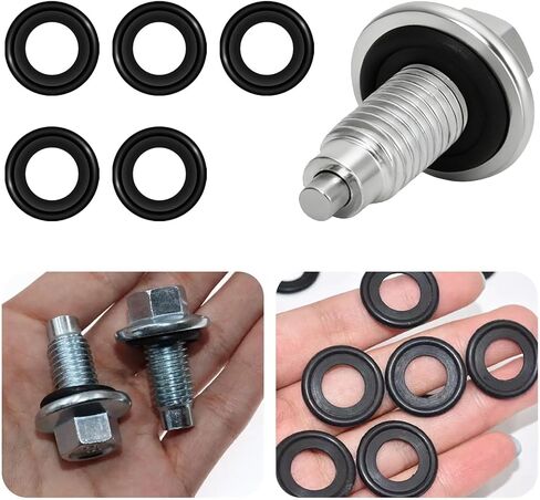 M12*1.75 Oil Drain Plug, Automotive Replacement Engine Oil Pan Drain Plugs with 5PCS Oil Drain Plug, Gasket, Replacement OEM#EJ7Z-6730-A, Compatible with Buick Cadillac GMC Chevrolet (M12*1.75) in Saudi Arabia