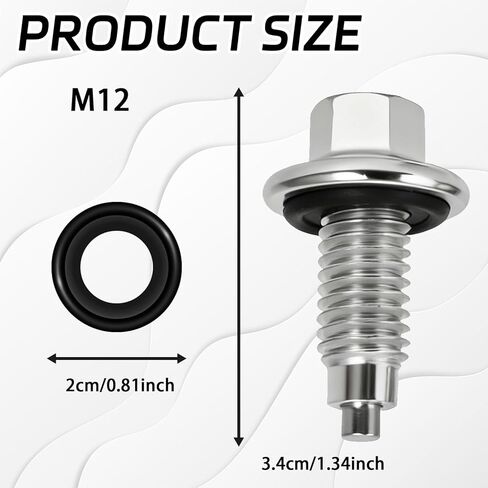 M12*1.75 Oil Drain Plug, Automotive Replacement Engine Oil Pan Drain Plugs with 5PCS Oil Drain Plug, Gasket, Replacement OEM#EJ7Z-6730-A, Compatible with Buick Cadillac GMC Chevrolet (M12*1.75) in Saudi Arabia
