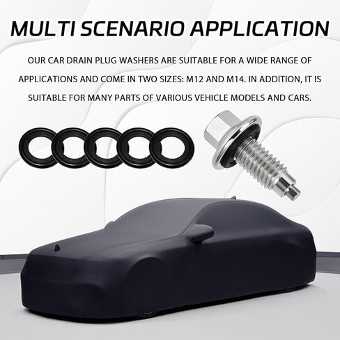 M12*1.75 Oil Drain Plug, Automotive Replacement Engine Oil Pan Drain Plugs with 5PCS Oil Drain Plug, Gasket, Replacement OEM#EJ7Z-6730-A, Compatible with Buick Cadillac GMC Chevrolet (M12*1.75) in Saudi Arabia