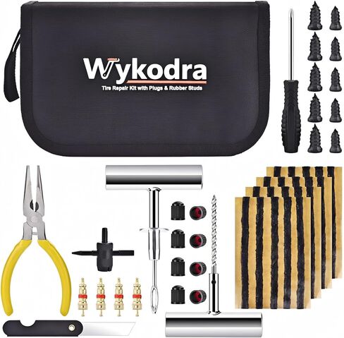 Tire Repair Kit, Tire Plug Kit, Tire Repair Rubber Nail, Professional Heavy Duty Emergency Flat Tire Repair, Repair Tire for Car, RV, SUV, Jeep, UTV, Truck, Motorcycle, Tractor, Mower, Wheelbarrow in Saudi Arabia