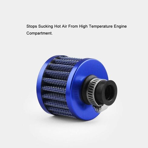 4PCS 12mm Mini Oil Breather Air Filter Universal for Cars and Motorcycles Auto Cone Mini oil Air Intake Filter Cold Air Intake Filter Breather Turbo Vent Air Intake Filter Cleaner Blue in Saudi Arabia