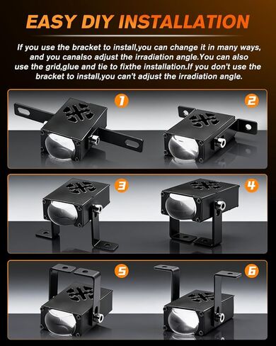 قطعتان من مصابيح قيادة الشواية LED فائقة النحافة - مصابيح ضباب صغيرة لجهاز العرض مقاس 0.8 بوصة مع شعاع Hi-Lo (أبيض/أصفر)، وحدة فك ترميز CANbus، مقاومة للماء IP68، مناسبة لشاحنة السيارة على الطرق الوعرة ودراجة نارية صغيرة in Kuwait