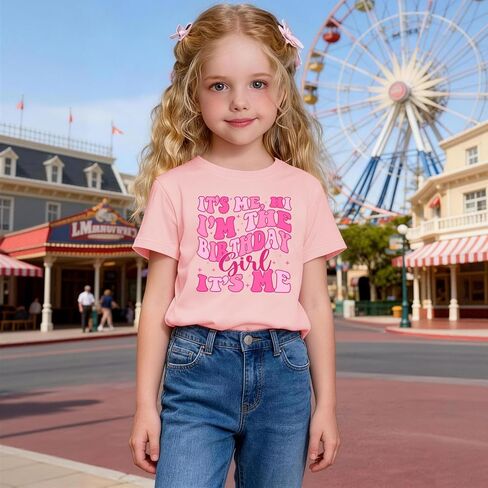 Birthday Girl Shirt Outfit Cute T-Shirt Short Sleeve Graphic Tees for 3-12 Year Old Toddler Girls Kids Summer Tops in Saudi Arabia