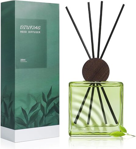 موزع رائحة الشاي الأبيض بوزن 6.76 أونصة مع 8 أعواد من الألياف، موزع لرائحة القصب 200 مل لمعطر هواء غرفة الحمام، يدوم لمدة 40 يومًا in Kuwait