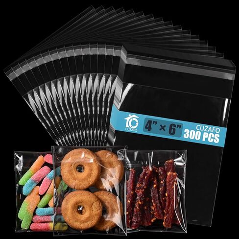 CUZAFO 300 PCS 5X7 inch Clear Self Sealing Cellophane Bags，Resealable Cookie，Candy Bag in Saudi Arabia