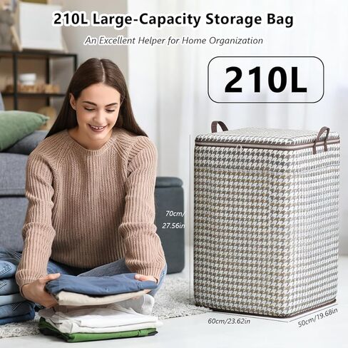 23×19×23-inch Quilt Storage Bag Large Capacity 210L Household Storage Thickened Non-woven Fabric for Seasonal Storage and Moving Ideal for Clothes and Bedding in Saudi Arabia