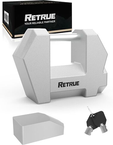 RETRUE Cyber Lock™ Heavy Duty Trailer Coupler Lock, Upgraded Trailer Lock with Extra Wide 1.2" Span & 1/4" Diameter, Anti-Theft Tongue Locks for RVs, Boats,Trucks –Tow Hitch Security Accessory-Silver in Saudi Arabia