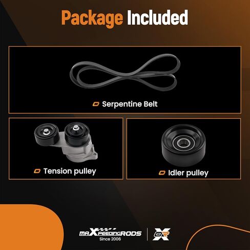 maXpeedingrods Engine Serpentine Belt Drive Kit with Tensioner & Idler for Honda Accord 2003-2010 Odyssey 2005-2010 Pilot 2005-2008 Acura MDX 2003-2013 TL 04-08 Ridgeline 06-11 04317RCA305 31170RCAA01 in Saudi Arabia