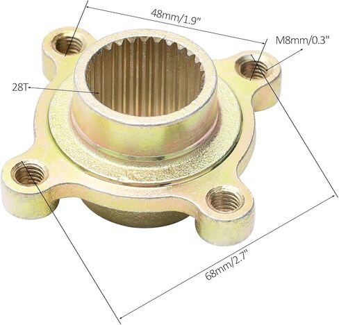 TDPRO Rear Brake Wheel Rim Hub 4 Stud 28T, Flange Spline Disc Brake Rotor Hub Adapter for ATV UTV 4-Wheeler Go Kart Golf Cart in Saudi Arabia